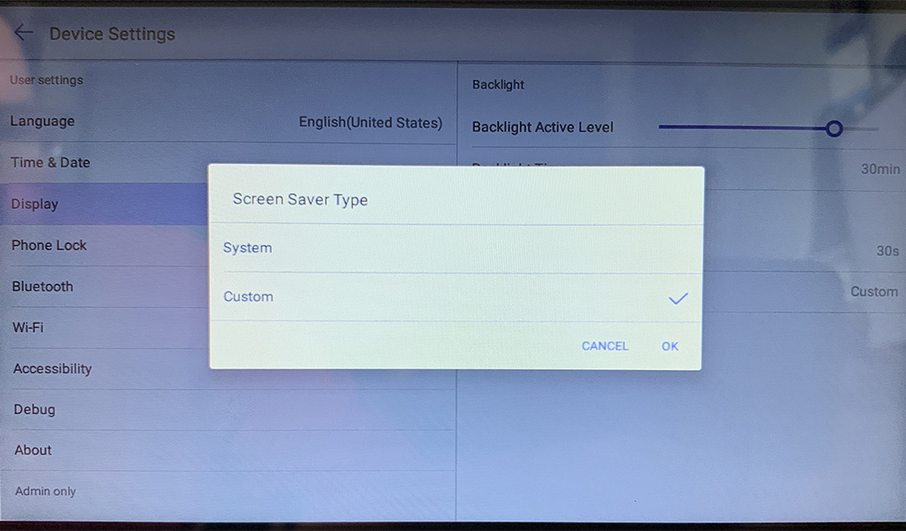 Microsoft Teams Phone Custom Screensaver Setting